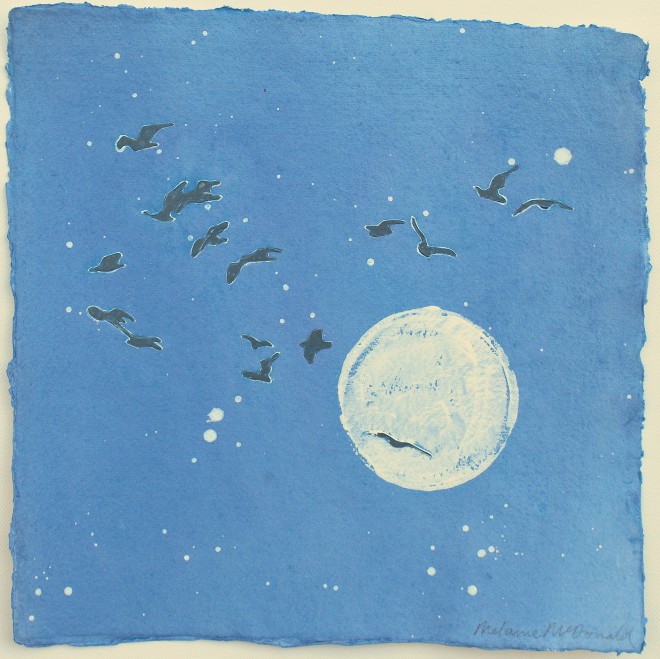 Nightfall Magic- Gulls and Full Moon 
