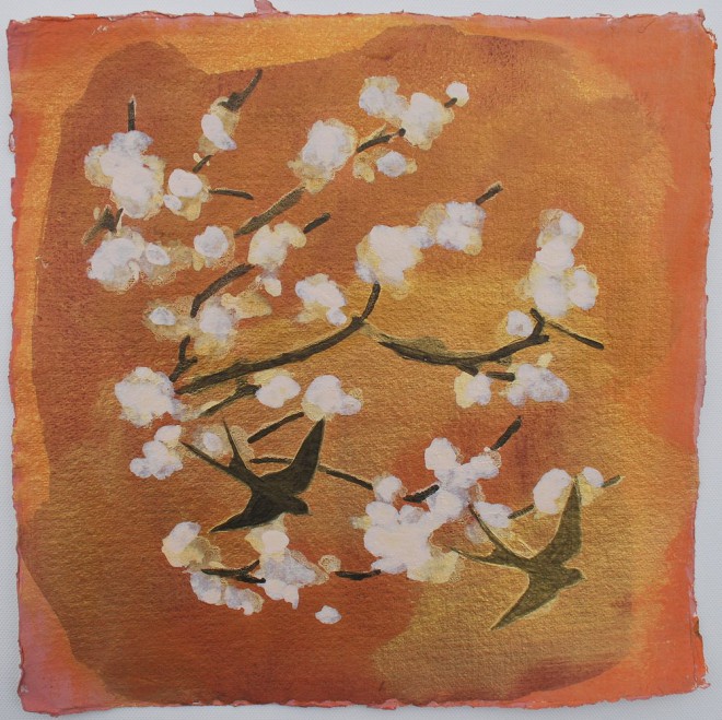 Swallows and blossom No. 1