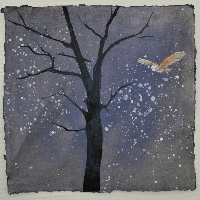 Winter Owl and Stars